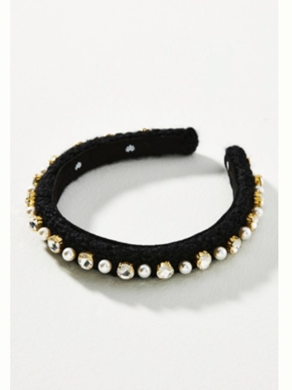 NWOT - Lele Sadoughi Gigi Crystal Pearl Headband in Black